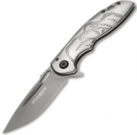 Нож складной BOKER Massive Half Skull - рук-ть сталь, накладки сплав, клинок 440A