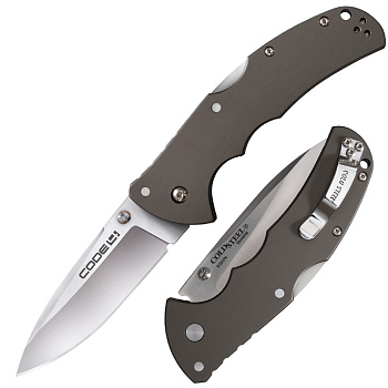Нож Cold Steel Code-4 Spear Point Half Serr.